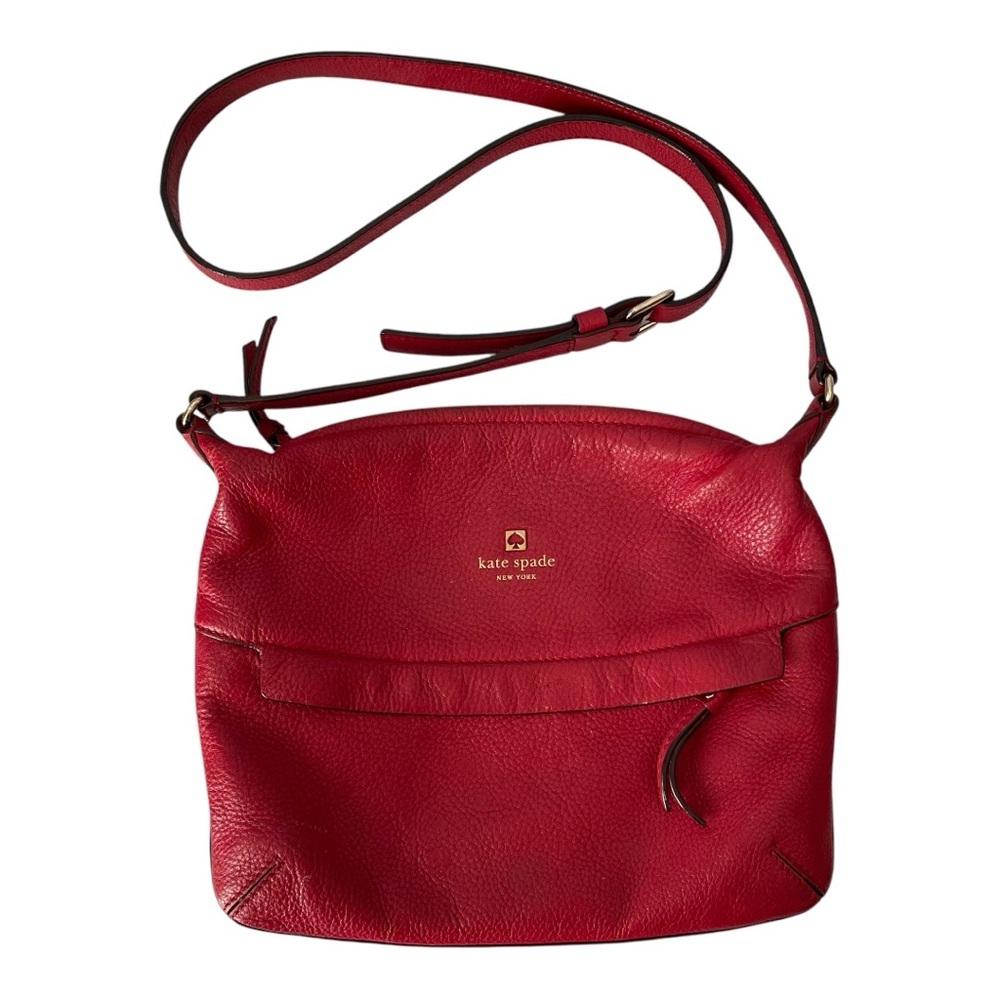 Kate Spade Red Starla Grant Park Pebble Leather Crossbody Purse